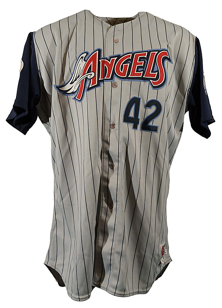 1999 Mo Vaughn Anaheim Angels Signed Game-Used Road Jersey