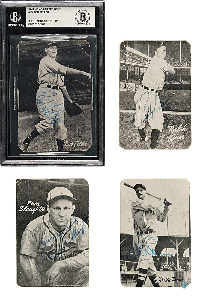 Signed 1947 W571 "Homogenized" Bond Bread Collection (24) Including Bob Feller, Ralph Kiner, and Johnny Mize