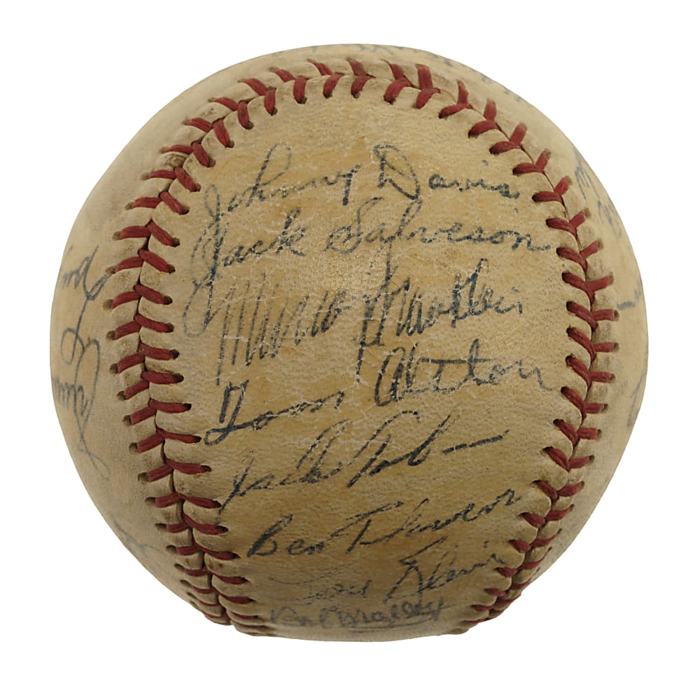 1952 San Diego Padres Team-Signed Baseball with Herb Gorman and Lefty O'Doul