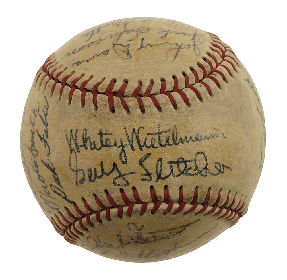 1952 San Diego Padres Team-Signed Baseball with Herb Gorman and Lefty O'Doul