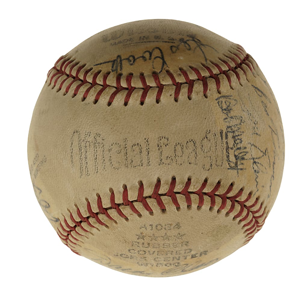 1952 San Diego Padres Team-Signed Baseball with Herb Gorman and Lefty O'Doul