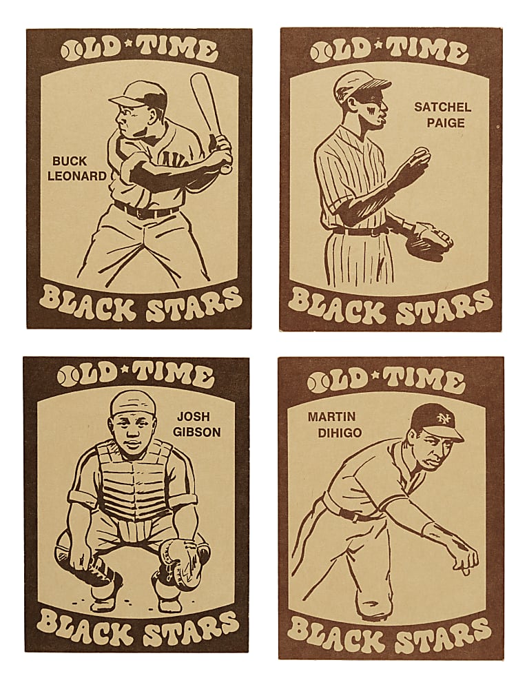 1974 Laughlin Old-Time Black Stars Complete Set (36) Including Satchel Paige and Josh Gibson