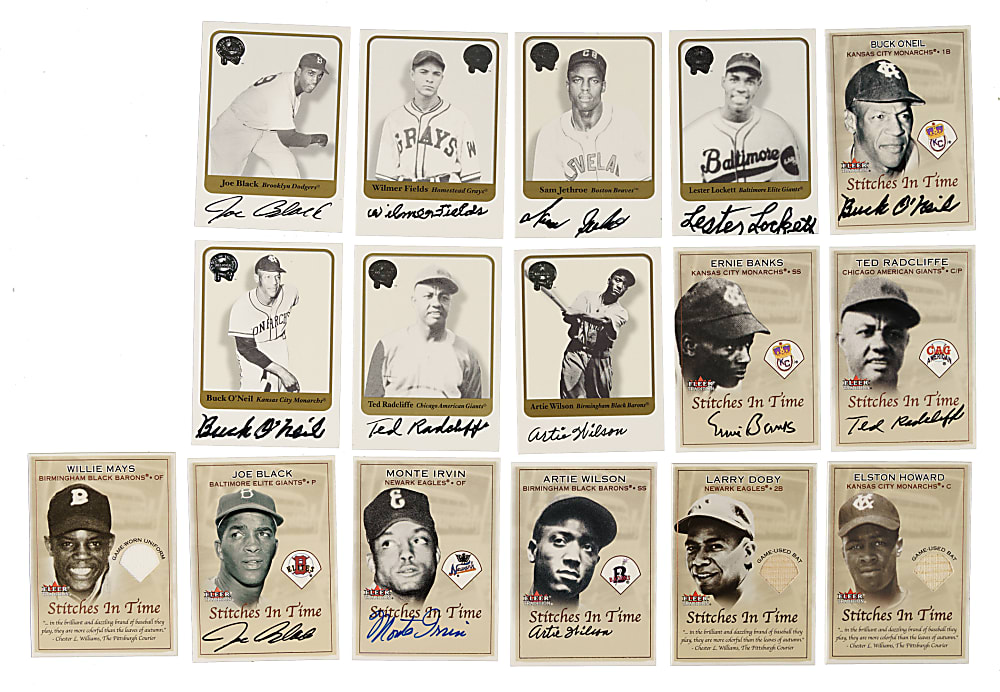 2001 Fleer "Greats of the Game" and Fleer Tradition "Stitches in Time" Autograph and Relic Collection (20) Including Jackie Robinson, Willie Mays, and Roy Campanella