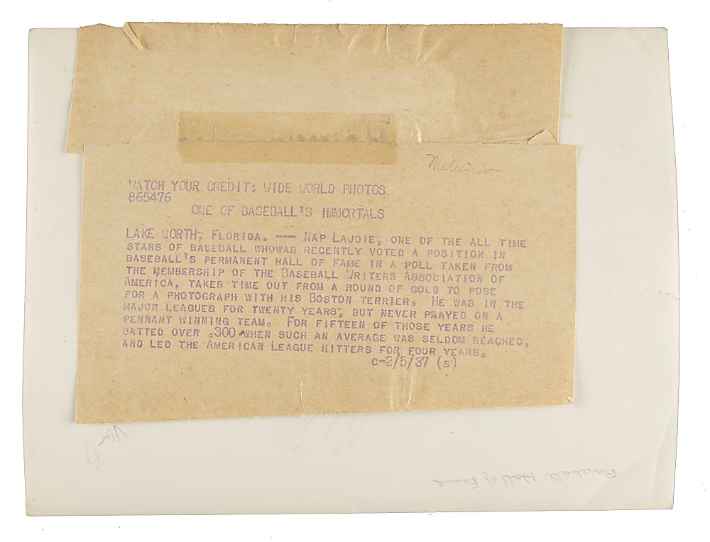 1953 Napoleon “Larry” Lajoie Signed Photograph - JSA