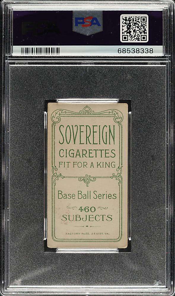 1909-1911 T206 White Border Hal Chase Throwing Dark Cap PSA GOOD+ 2.5 - Sovereign 460 Back