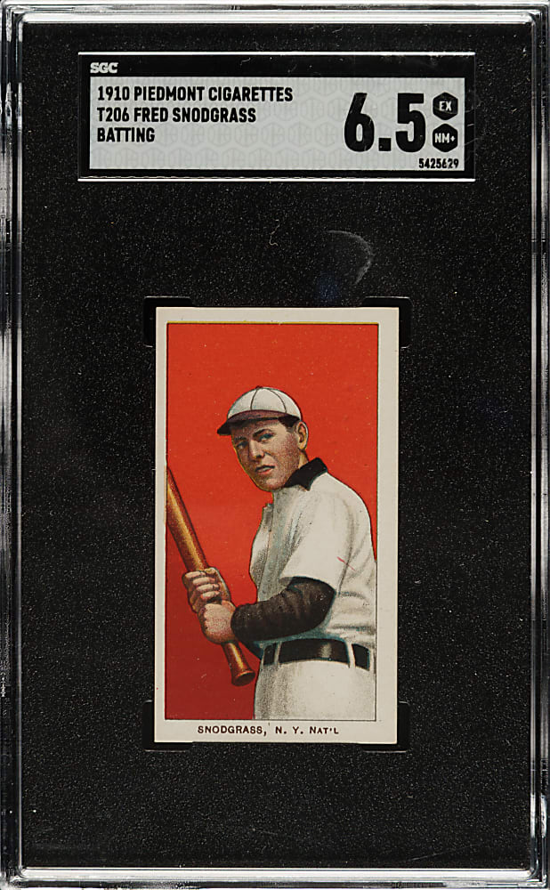 1909-1911 T206 White Background Fred Snodgrass Batting SGC EX/NM+ 6.5