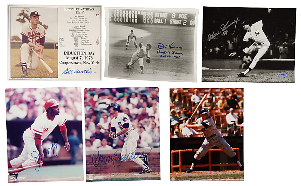 Hall of Famers and Stars Signed Photograph Collection (28) Including Pete Rose and Yogi Berra