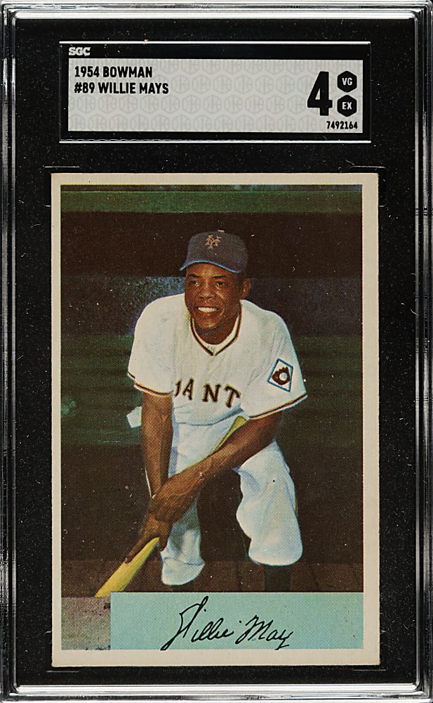 1954 Bowman Complete Set (224) with 49 PSA- and SGC-Graded Cards Including #65 Mickey Mantle PSA EX 5