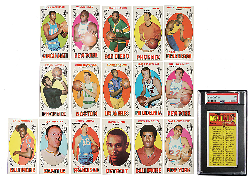 1969-1970 Topps Basketball Complete Set (99) Including #25 Lew Alcindor Rookie PSA EX-MT 6