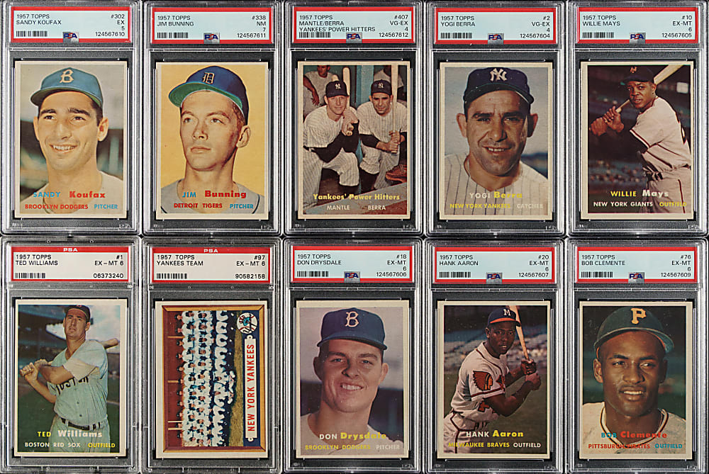 1957 Topps Complete Set (407) Including 13 PSA-Graded Cards