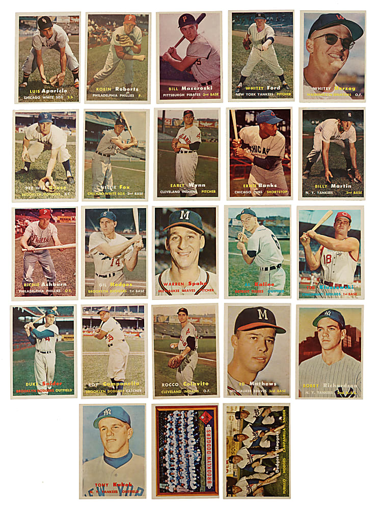 1957 Topps Complete Set (407) Including 13 PSA-Graded Cards