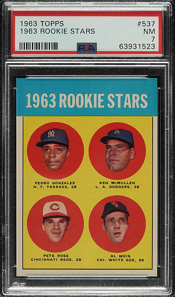 1963 Topps #537 Pete Rose Rookie PSA NM 7