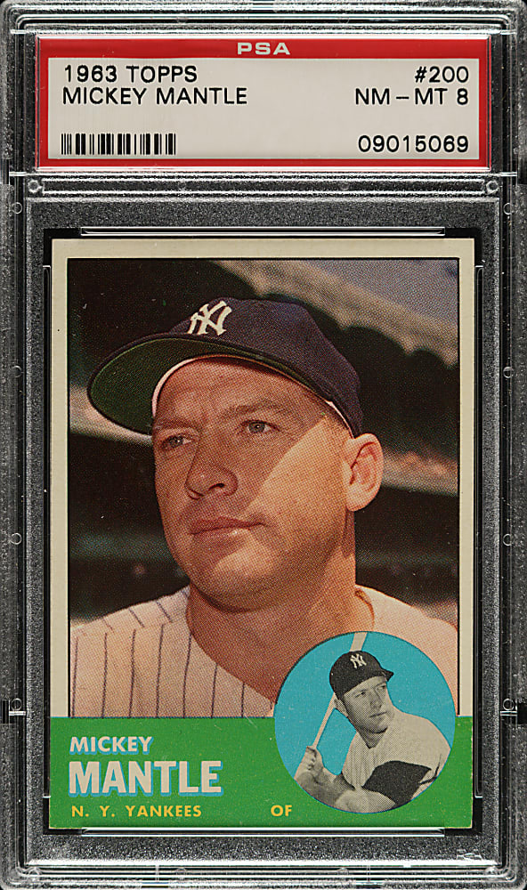 1963 Topps #200 Mickey Mantle PSA NM-MT 8