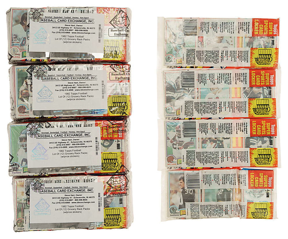 1982 Topps Football Unopened Grocery Rack Pack Collection (52) - BBCE
