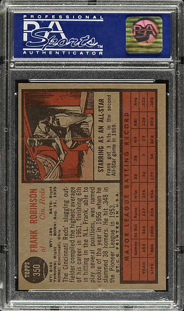 1962 Topps #350 Frank Robinson PSA NM-MT 8