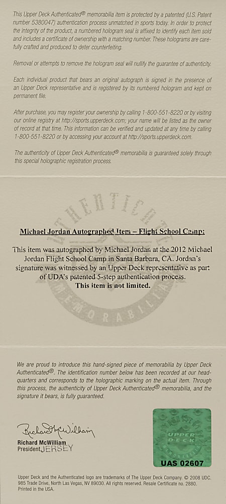 1996 Michael Jordan Signed All-Star Game Pro Cut Jersey - Upper Deck and JSA