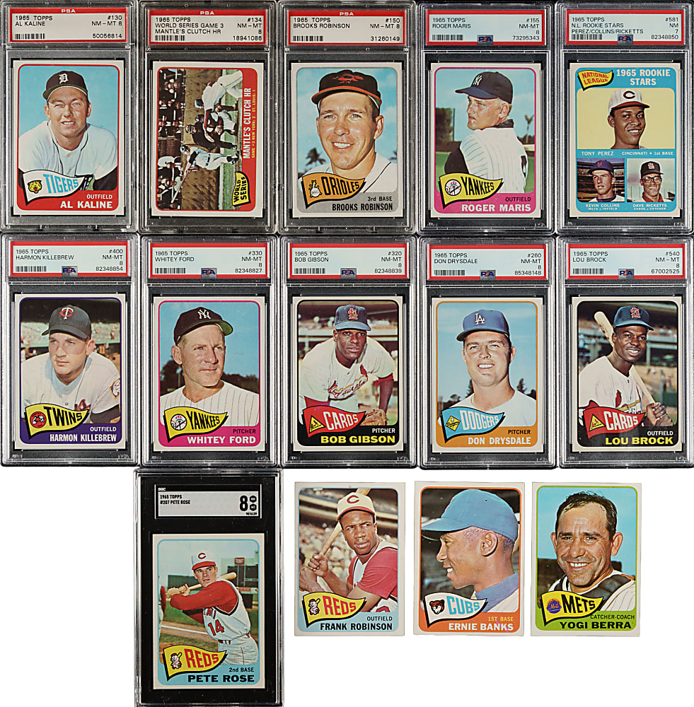 High-Grade 1965 Topps Near-Complete Set (597/598) Including 143 PSA-Graded Cards