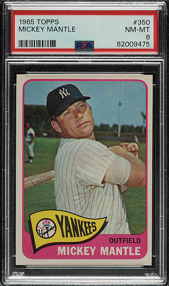 1965 Topps #350 Mickey Mantle PSA NM-MT 8