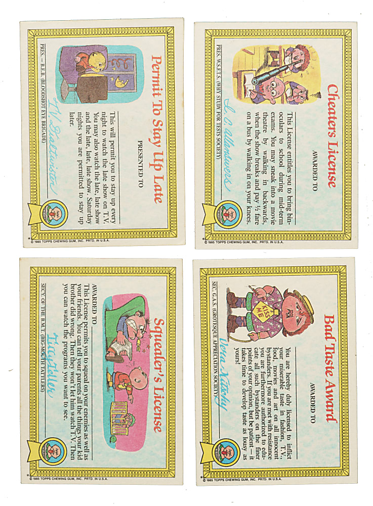 1985 Topps "Garbage Pail Kids" Original Series 1 and Series 2 Near-Complete and Partial Set Pair (2 Sets, 123 Stickers)