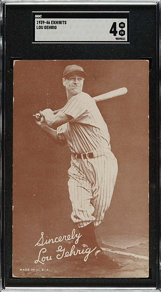 1939-1946 Salutation Exhibits Lou Gehrig SGC VG/EX 4 - Gehrig's Final Card as a Player
