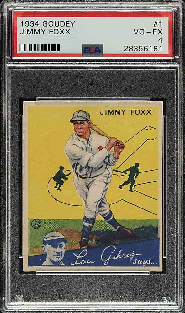 1934 R320 Goudey #1 Jimmie Foxx PSA VG-EX 4
