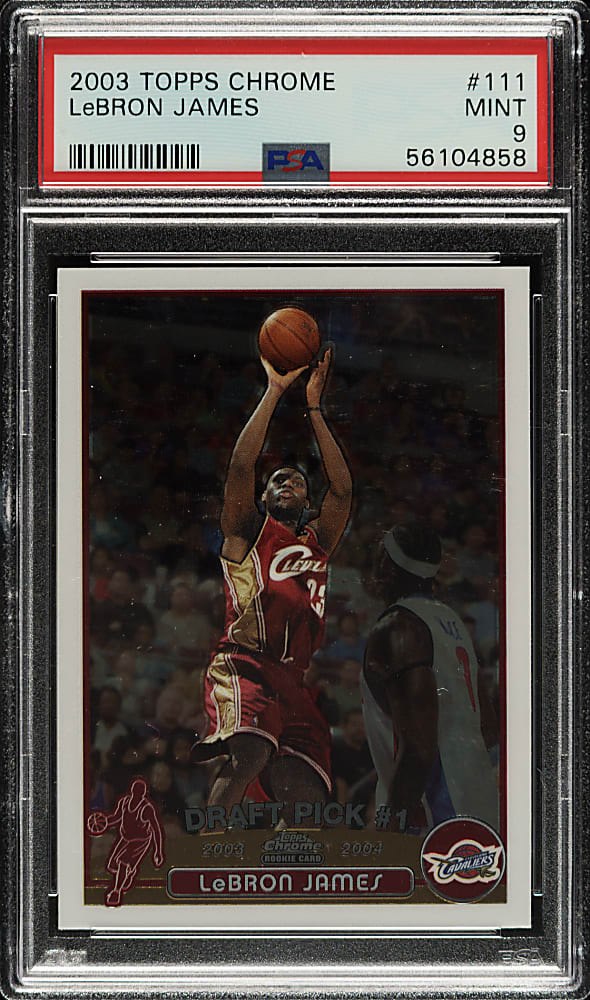 2003-2004 Topps Chrome Basketball #111 LeBron James Rookie PSA MINT 9