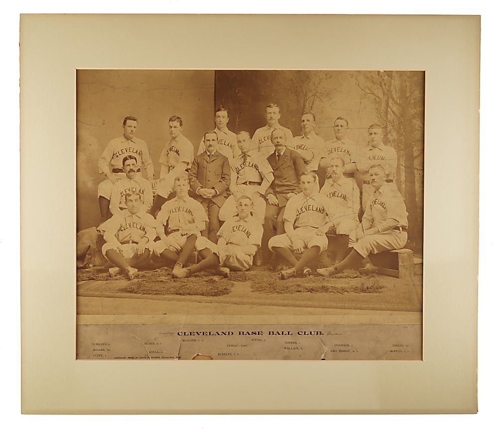 1895 Cleveland Spiders World Champions Imperial Cabinet Photograph with Cy Young and Jesse Burkett