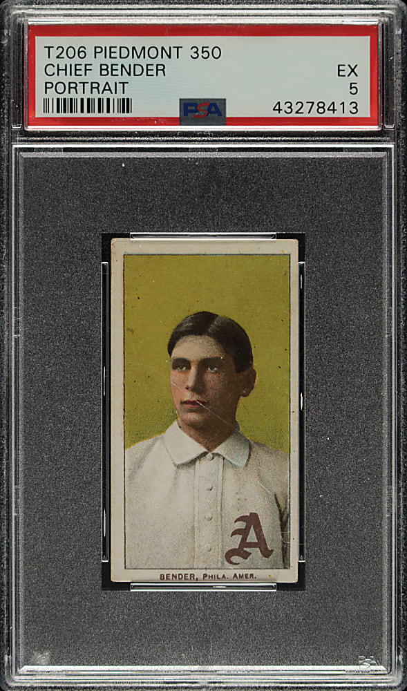 1909-1911 T206 White Border Chief Bender Portrait PSA EX 5