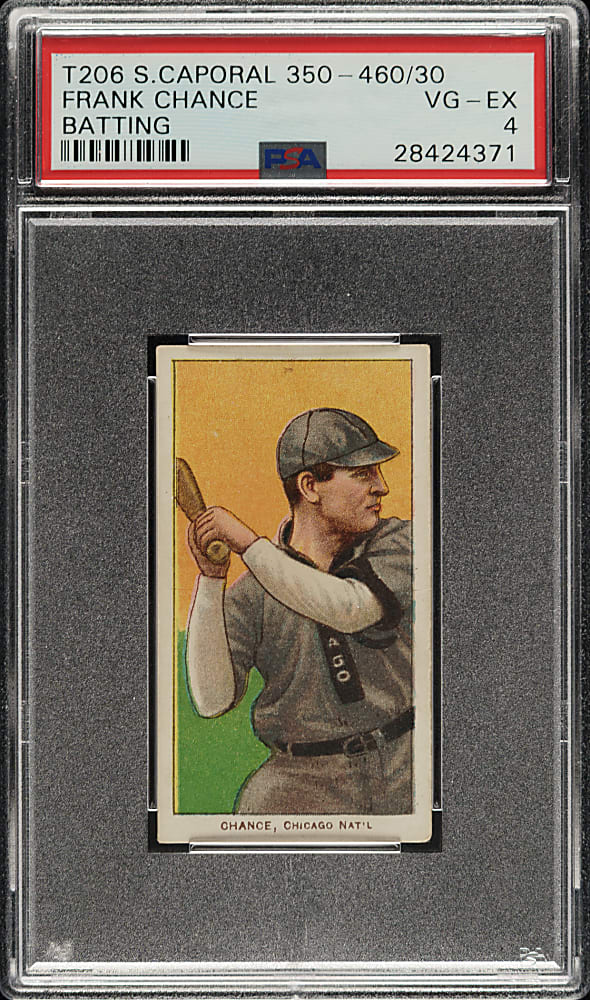 1909-1911 T206 White Border Frank Chance Batting PSA VG-EX 4