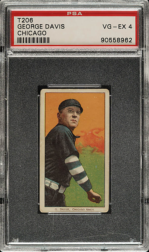 1909-1911 T206 White Border George Davis PSA VG-EX 4