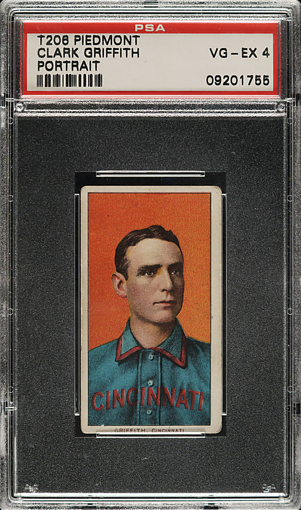 1909-1911 T206 White Border Clark Griffith Portrait PSA VG-EX 4