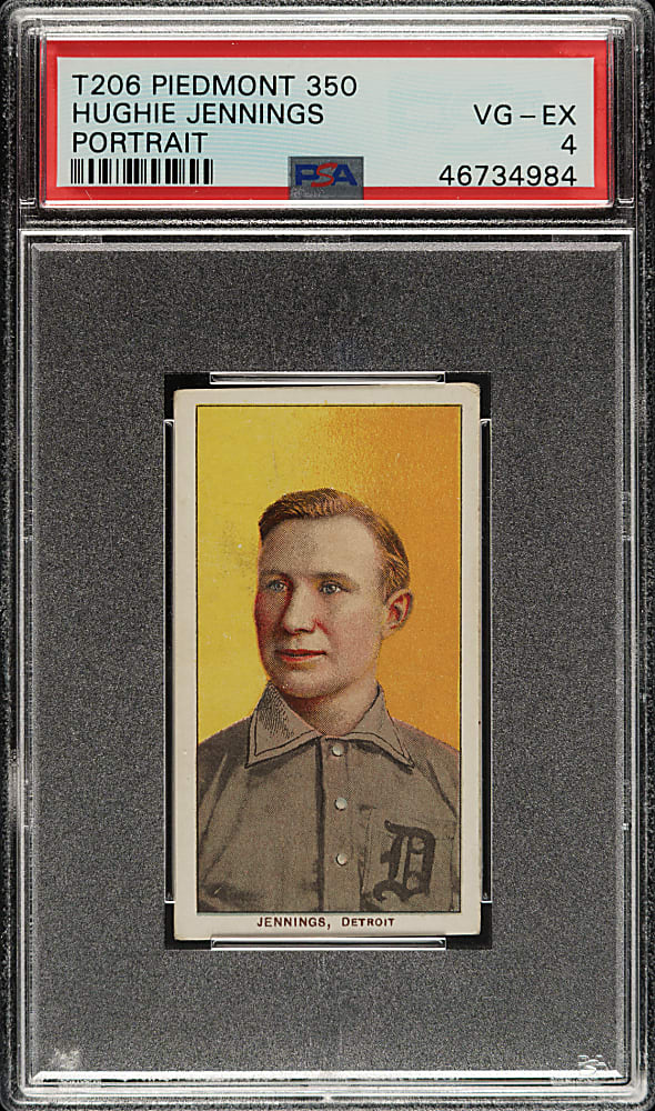 1909-1911 T206 White Border Hughie Jennings Portrait PSA VG-EX 4