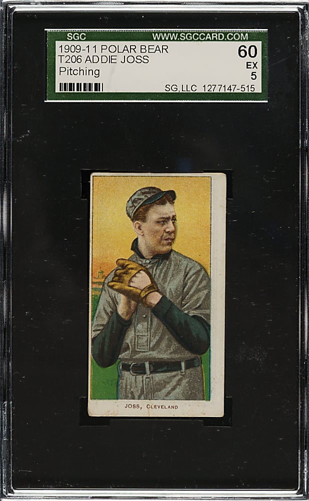 1909-1911 T206 White Border Addie Joss Pitching SGC EX 60 - Polar Bear Back - 1 of 4 - Highest Graded!