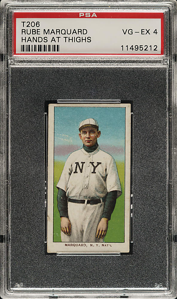 1909-1911 T206 White Border Rube Marquard Hands at Thighs PSA VG-EX 4