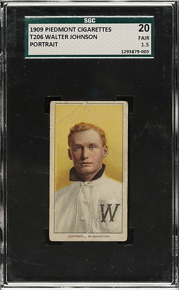 1909-1911 T206 White Border Walter Johnson Portrait SGC FAIR 20