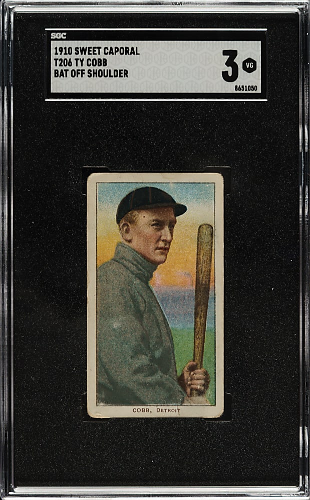 1909-1911 T206 White Border Ty Cobb Bat Off Shoulder SGC VG 3
