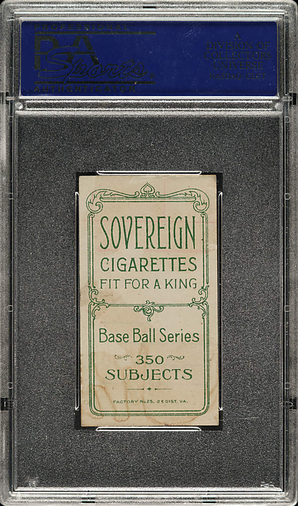 1909-1911 T206 White Border Vic Willis PSA VG-EX 4 - Sovereign 350 Back