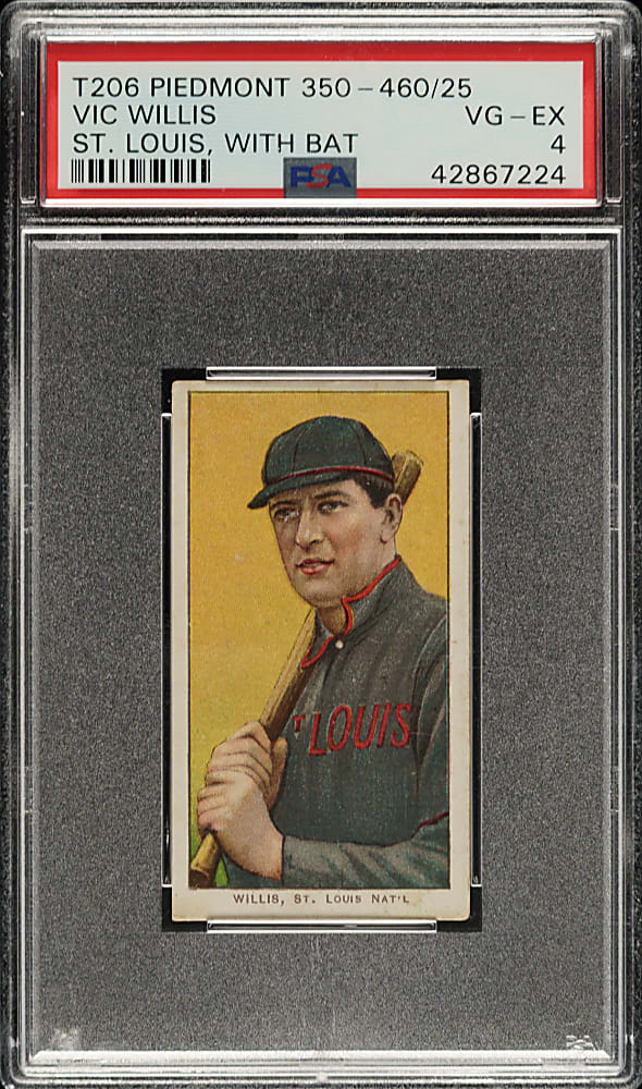 1909-1911 T206 White Border Vic Willis with Bat PSA VG-EX 4