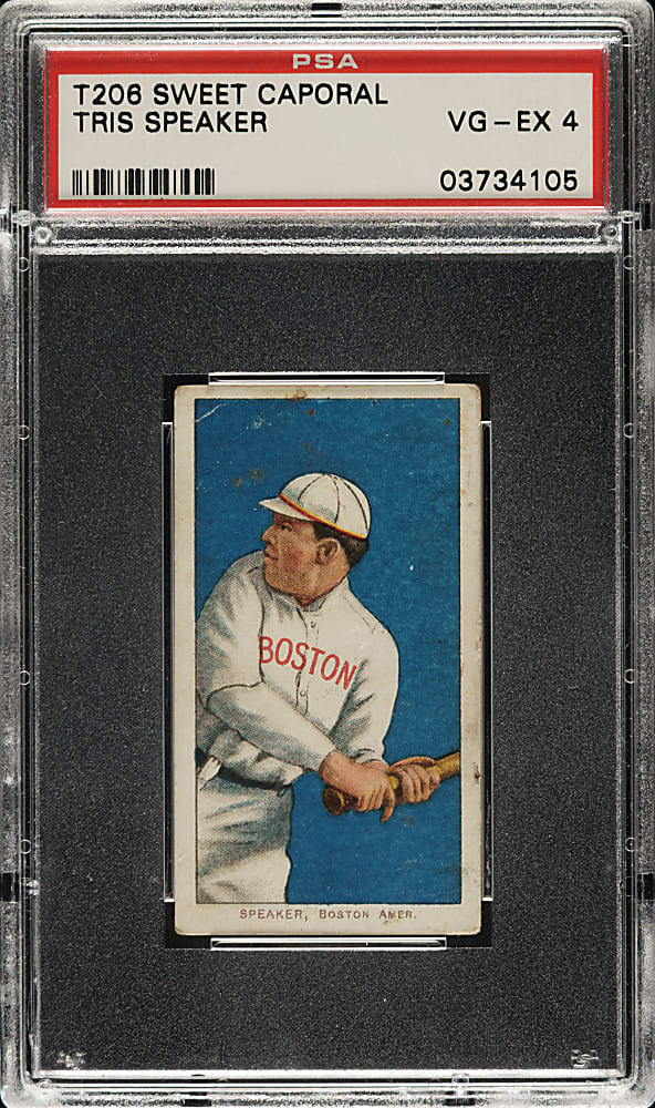 1909-1911 T206 White Border Tris Speaker Rookie PSA VG-EX 4
