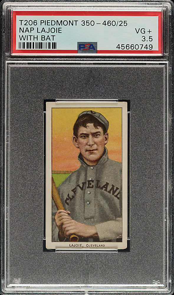 1909-1911 T206 White Border Nap Lajoie with Bat PSA VG+ 3.5