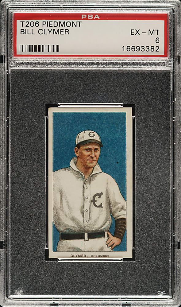 1909-1911 T206 White Border Bill Clymer PSA EX-MT 6