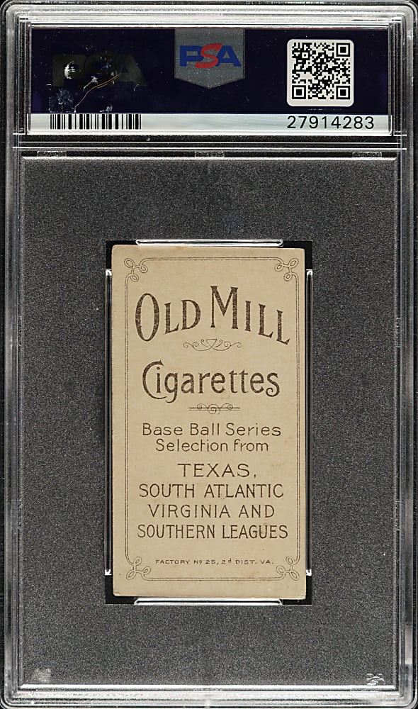 1909-1911 T206 White Border Bill Bernhard Southern Leaguer PSA VG-EX+ 4.5 - Old Mill Back