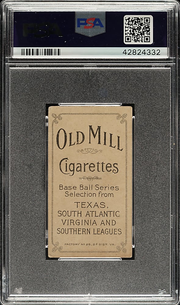 1909-1911 T206 White Border Charlie Fritz Southern Leaguer PSA VG-EX 4 - Oid Mill Back