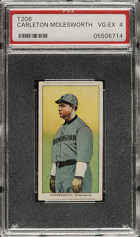 1909-1911 T206 White Border Carlton Molesworth Southern Leaguer PSA VG-EX 4