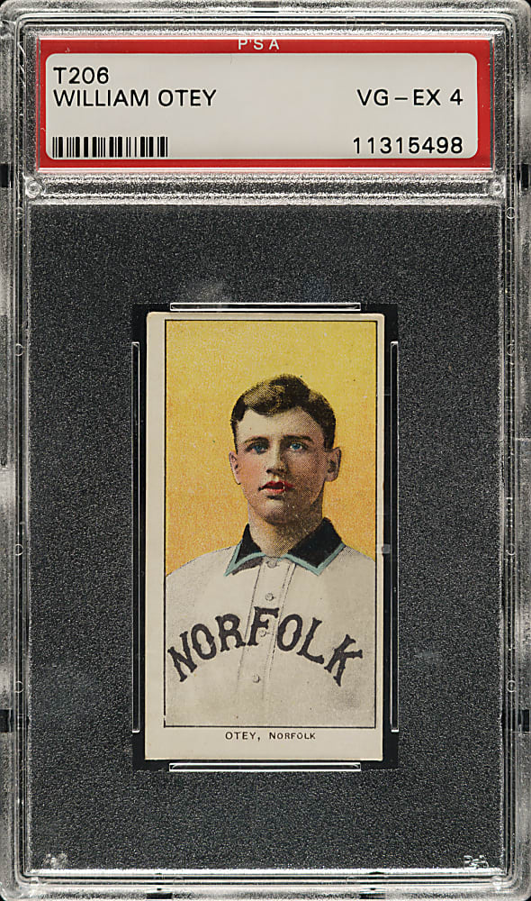 1909-1911 T206 White Border William Otey Southern Leaguer PSA VG-EX 4