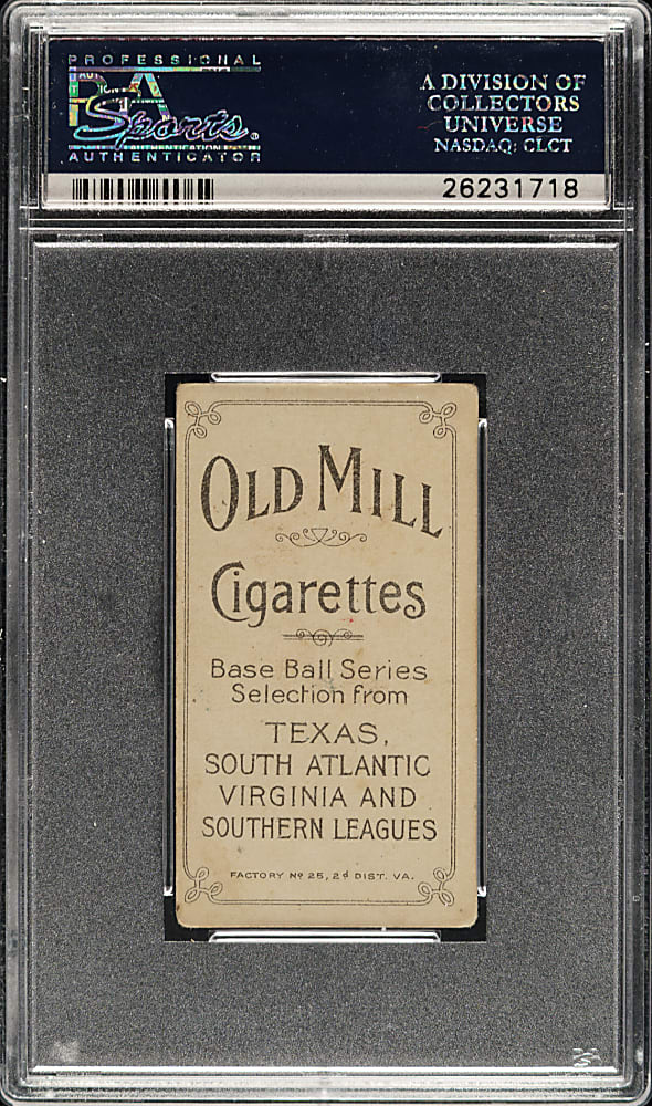 1909-1911 T206 White Border Shag Shaughnessy Southern Leaguer PSA VG 3 - Old Mill Back