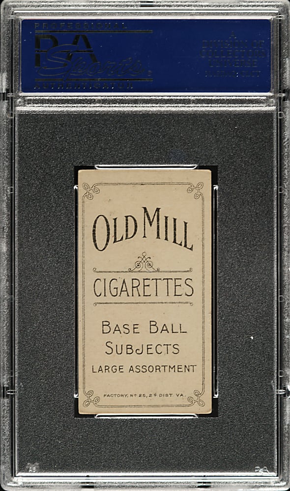 1909-1911 T206 White Border Jack Bliss PSA EX-MT 6 - Old Mill Back