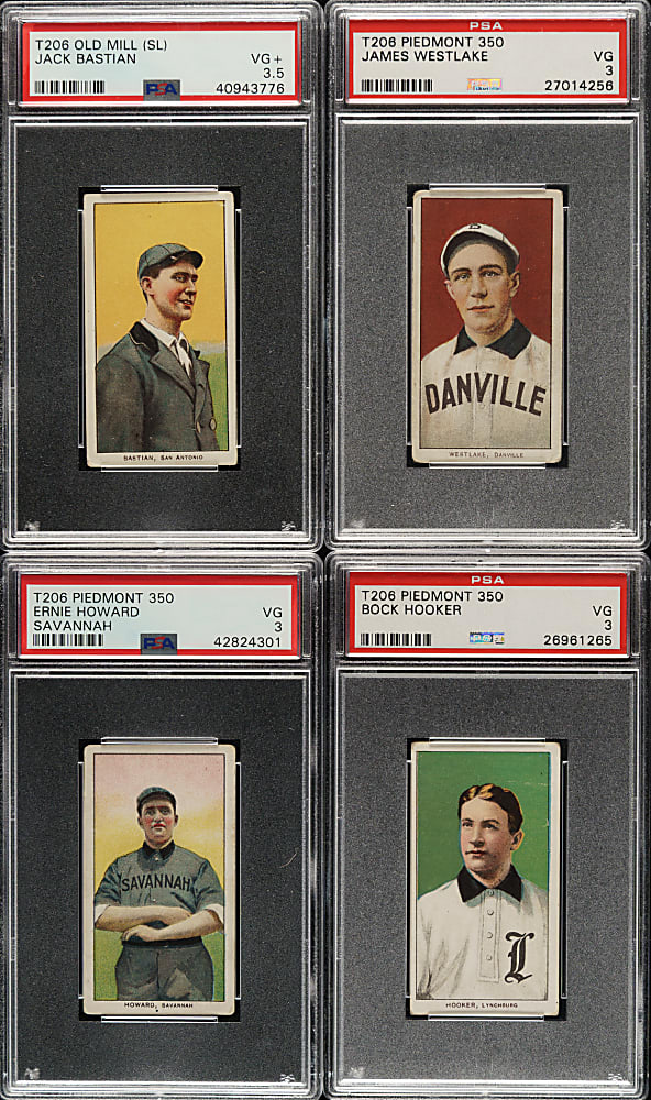 1909-1911 T206 White Border PSA VG+ 3.5 and VG 3 Southern Leaguer Collection (8)
