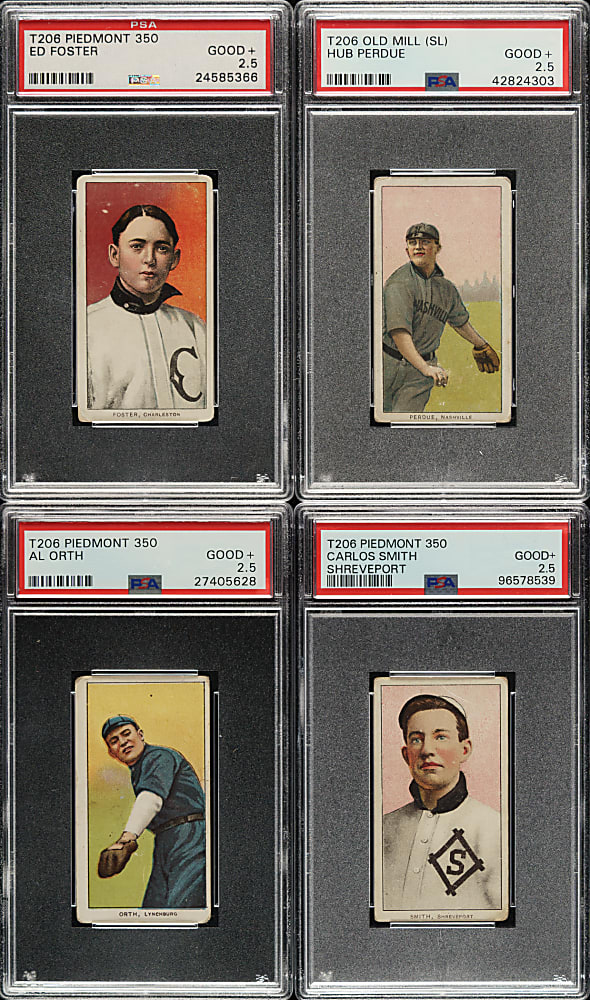 1909-1911 T206 White Border PSA- and SGC-Graded Southern Leaguer Collection (16)