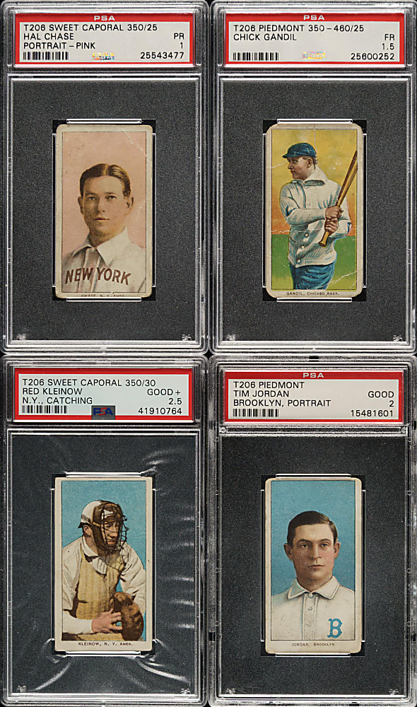1909-1911 T206 White Border PSA- and SGC-Graded Collection (34) Including Hal Chase and Chick Gandil